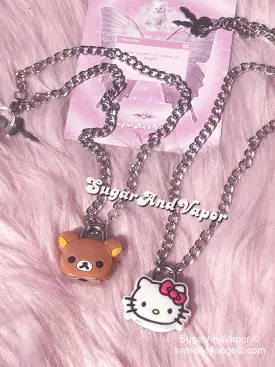 Kawaii Bear Kitten Lock Necklace