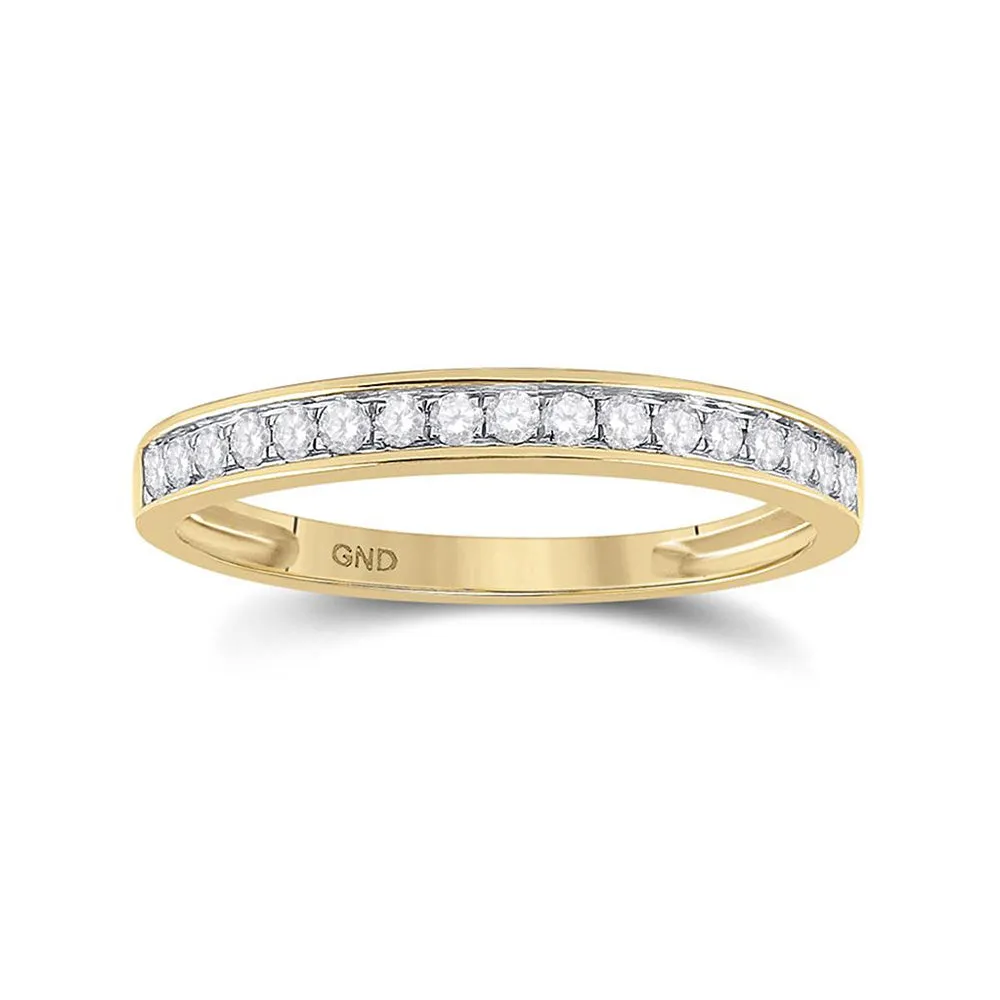 Keene Jewelers 10kt Yellow Gold Round Diamond Bridal Wedding Ring Band Set 1/2 Cttw