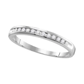 Keene Jewelers 14kt White Gold Womens Round Diamond Wedding Band Ring 1/4 Cttw