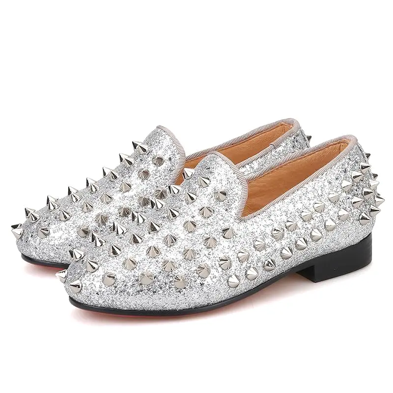 Kid OneDrop Children Spikes Handmade Party Wedding And Prom Loafers