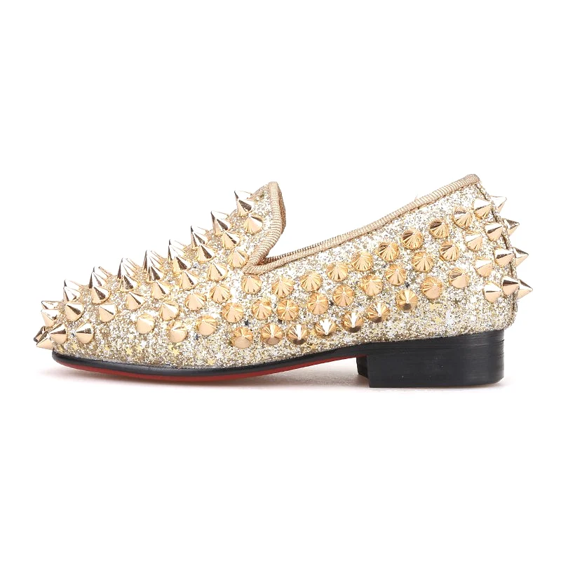 Kid OneDrop Children Spikes Handmade Party Wedding And Prom Loafers