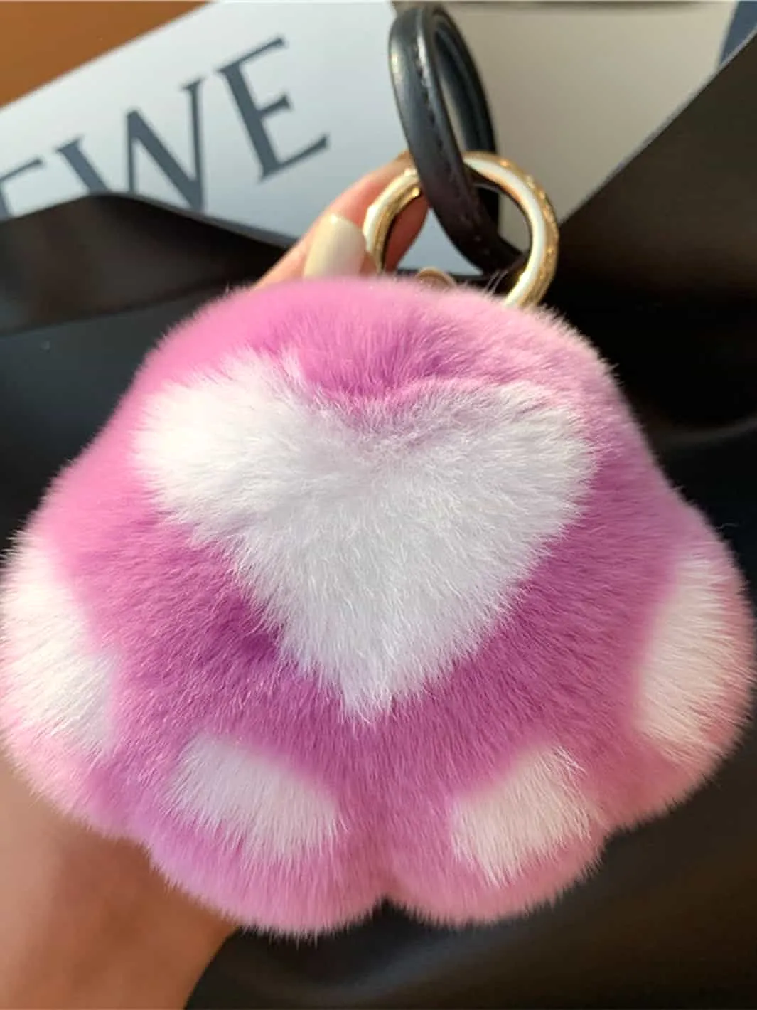 Kitten's paws plush bag pendant