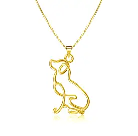 Labrador Silhouette Pendant Necklace - Gold Plated