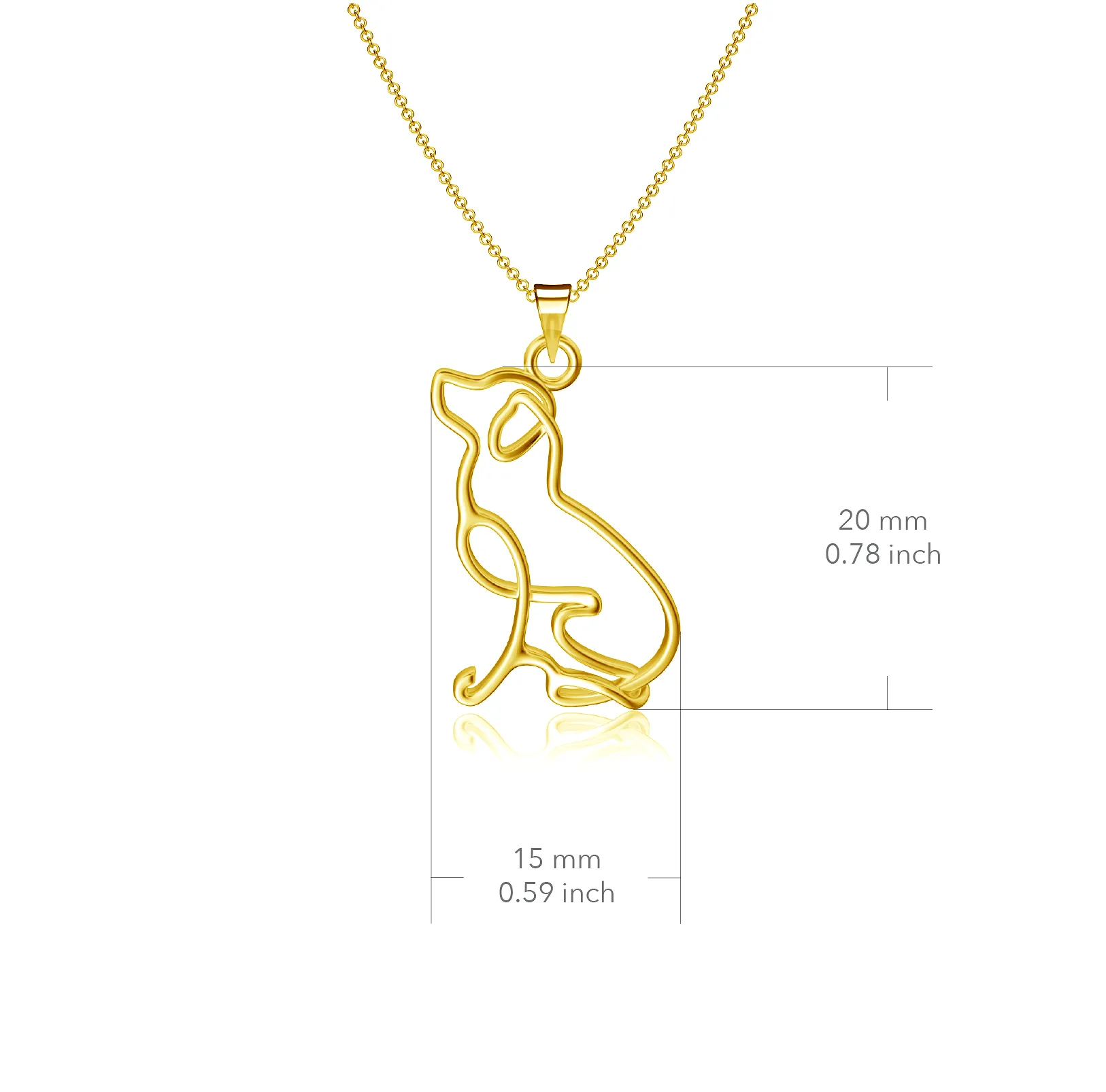 Labrador Silhouette Pendant Necklace - Gold Plated