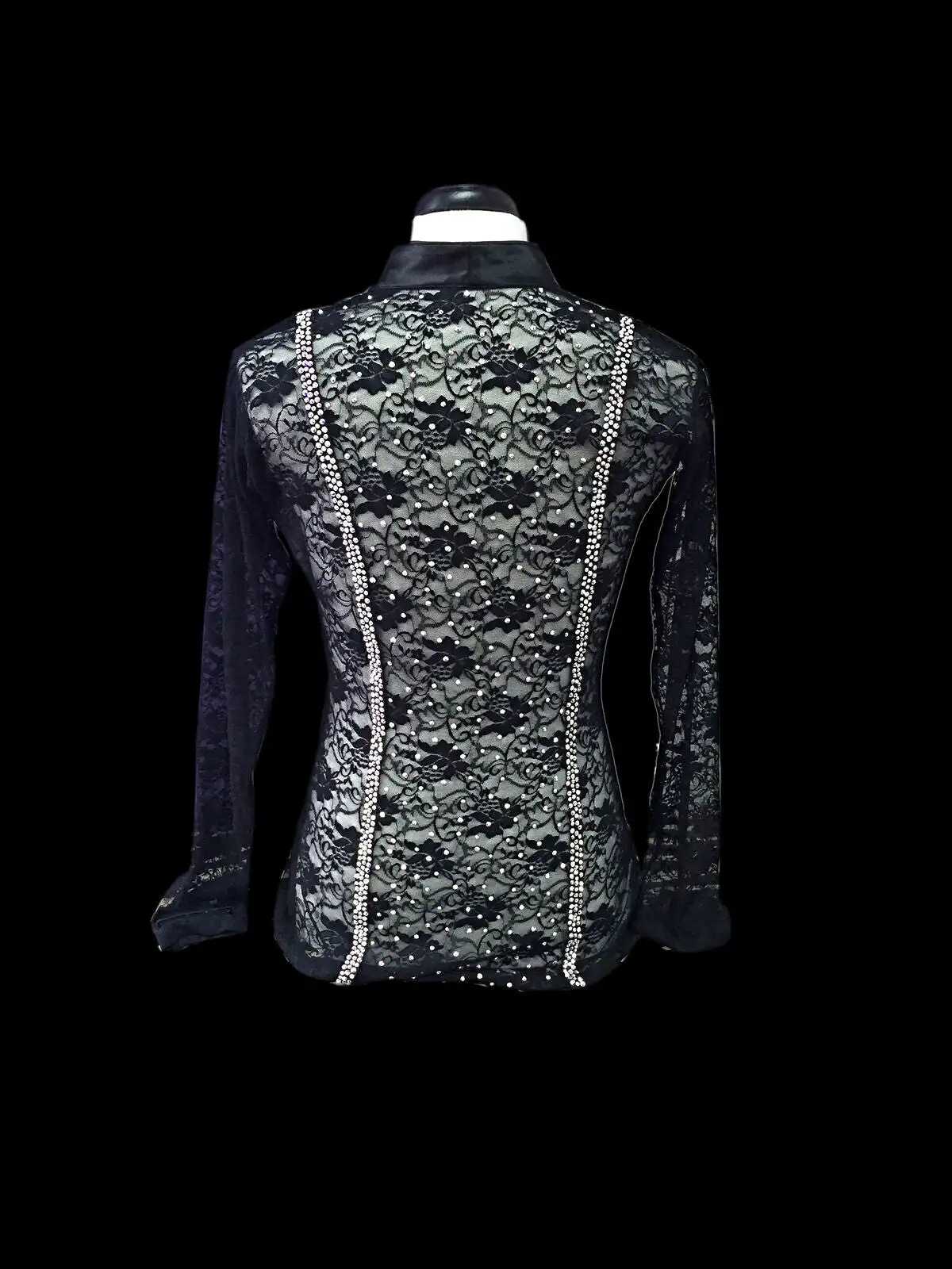 Lace Latin Shirt with Swarovski Crystal SOLD