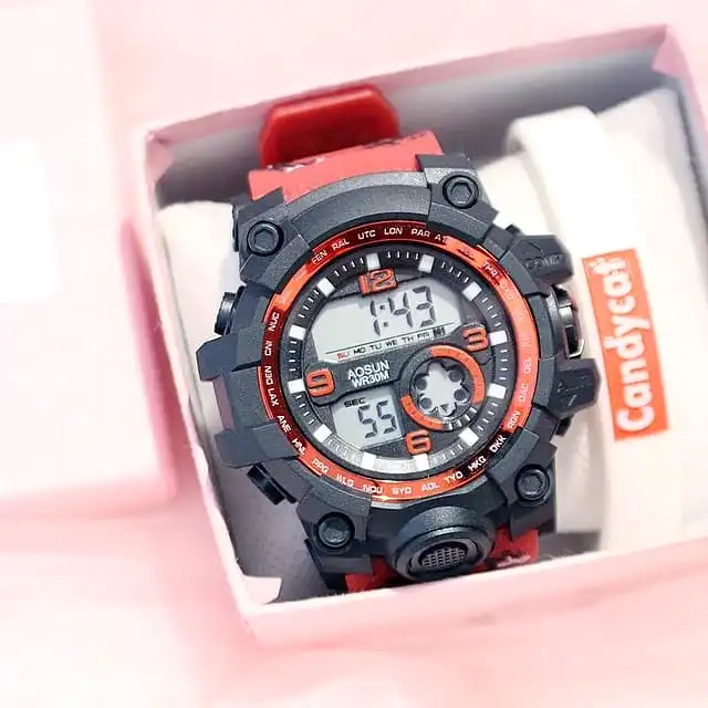 Large Size Watch Waterproof Digital Plastic PVC Men Sport Watch Digital X1308407