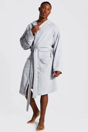 Man Signature Jersey Hooded Dressing Gown