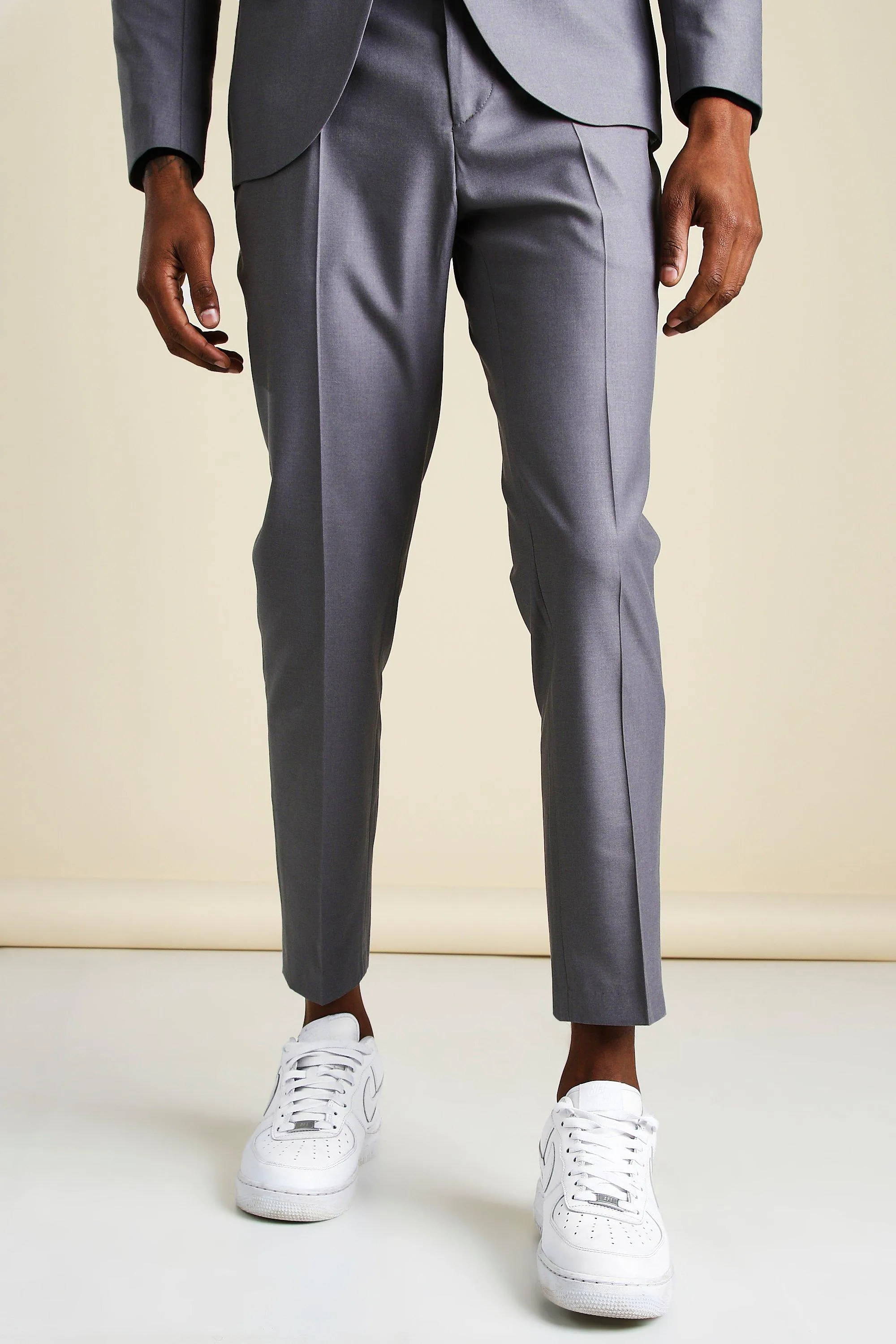 Man Skinny Cropped Suit Pants