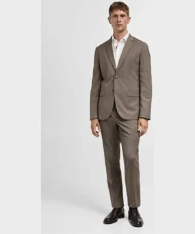 MANGO Herringbone super slim- fit suit pants