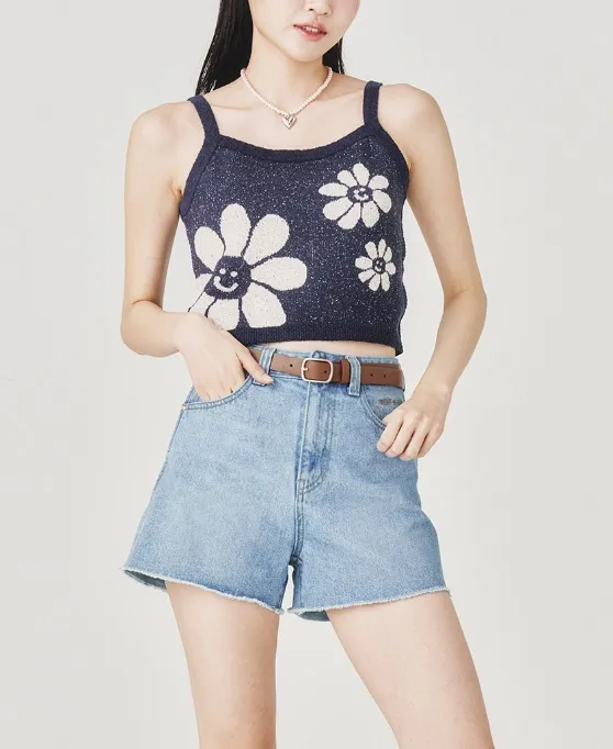 Mark Gonzales  |[WHAT IT ISNT]★WOMEN'S FLOWER JACQUARD KNIT BUSTIER