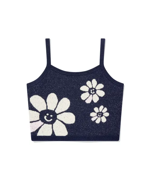 Mark Gonzales  |[WHAT IT ISNT]★WOMEN'S FLOWER JACQUARD KNIT BUSTIER