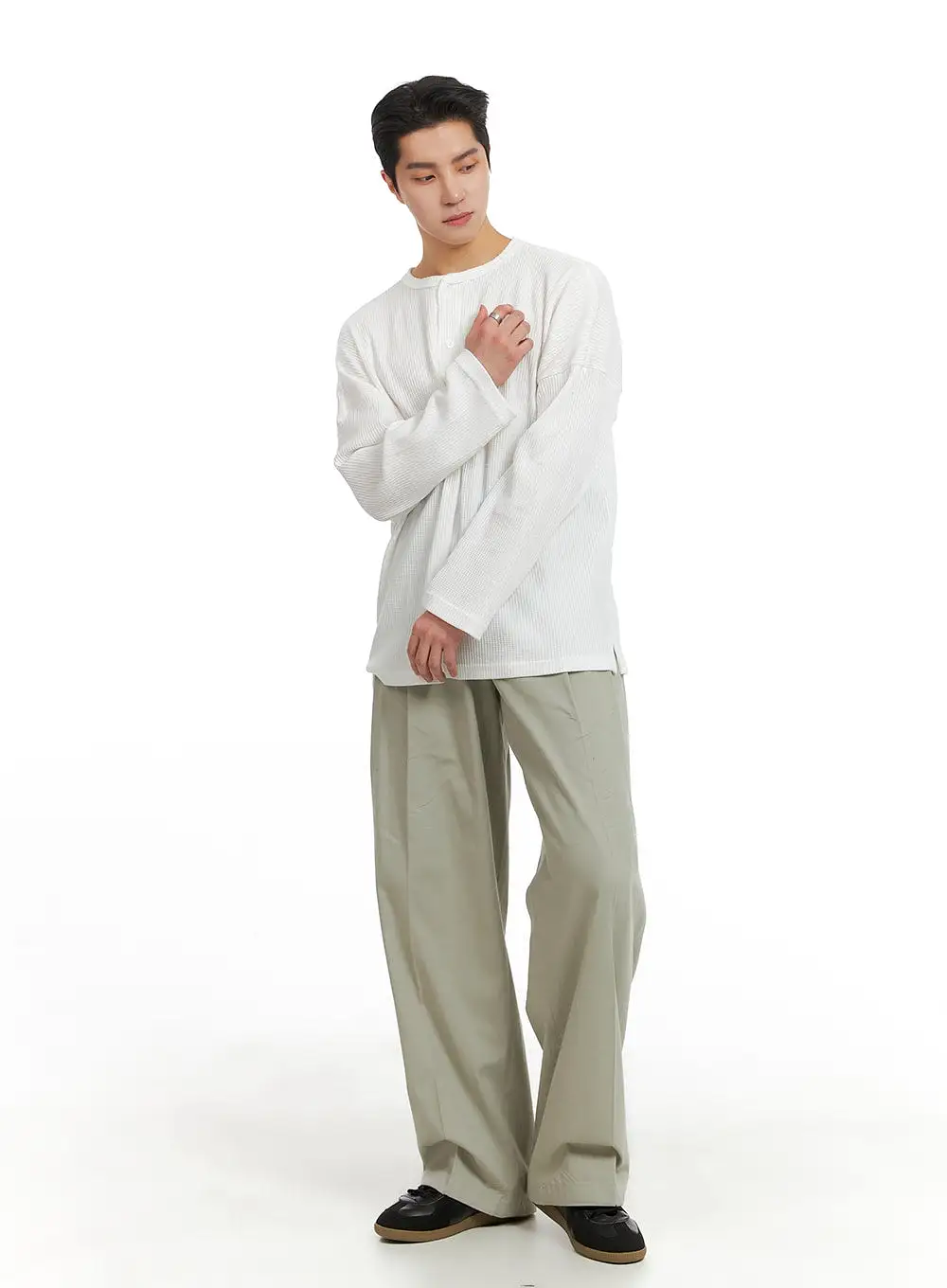 Men's Solid Cotton Suit Pants IA401