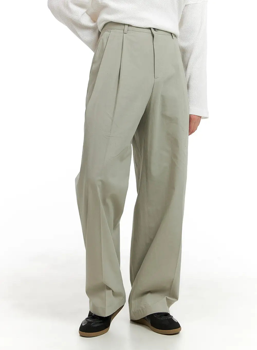 Men's Solid Cotton Suit Pants IA401