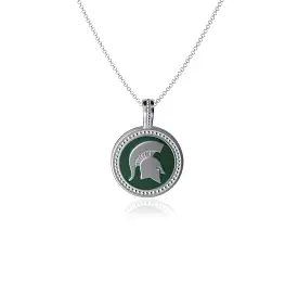 Michigan State University Coin Pendant Necklace - Enamel