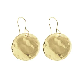 Misuzi Hammered Disc Earrings Gold