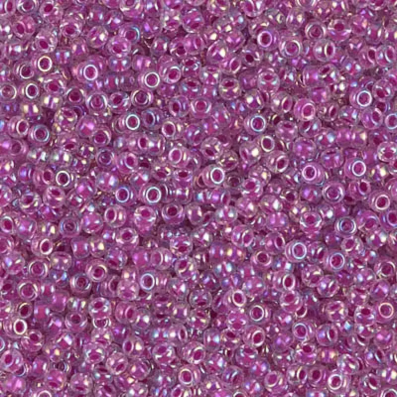 Miyuki Boncuk, MiyukiRoundBeads 6/0-0264 Raspberry Lined Crystal