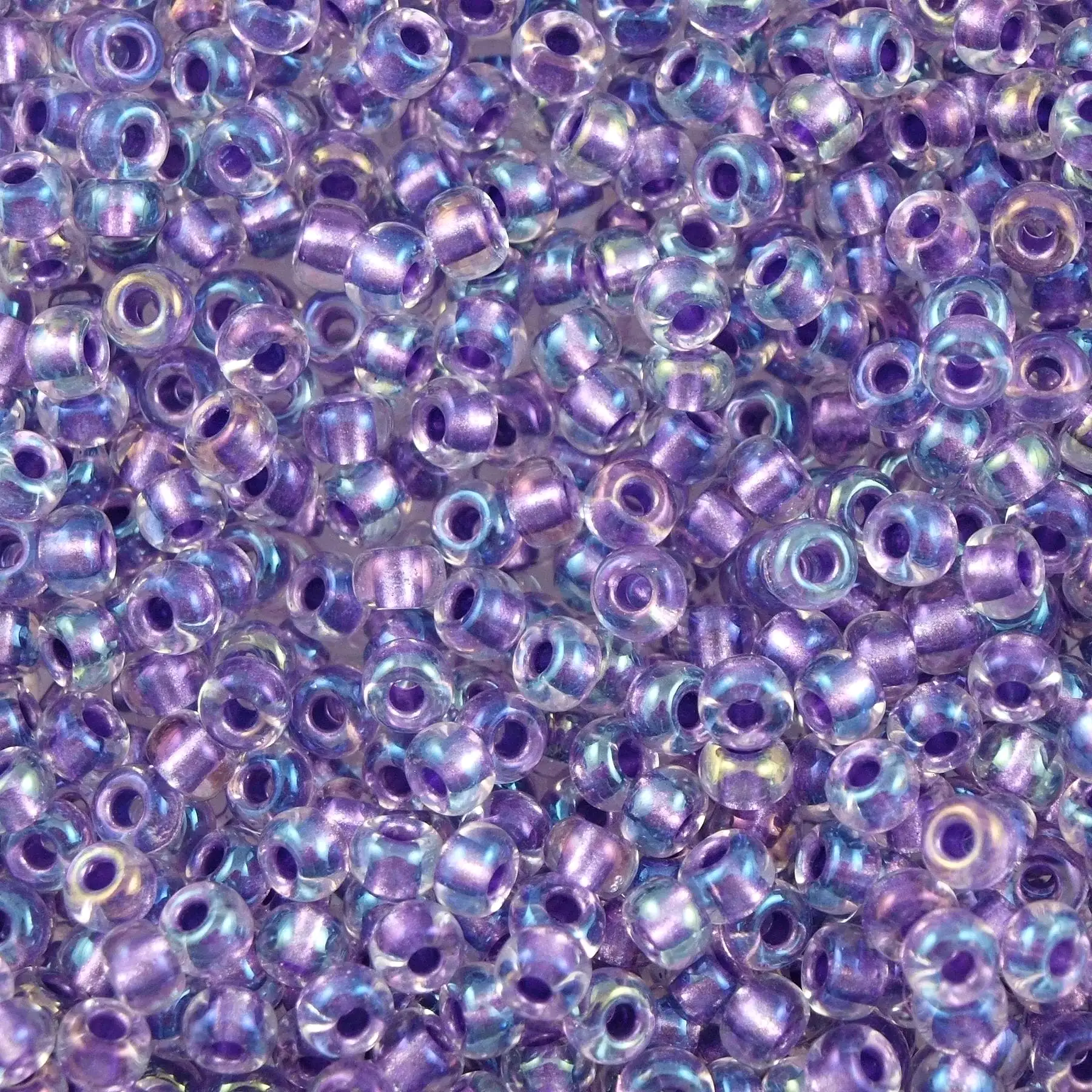 Miyuki Boncuk, MiyukiRoundBeads 6/0-2607 Sparkled Purple Lined Crystal)