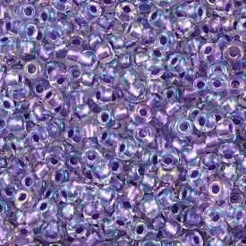 Miyuki Boncuk, MiyukiRoundBeads 6/0-2607 Sparkled Purple Lined Crystal)