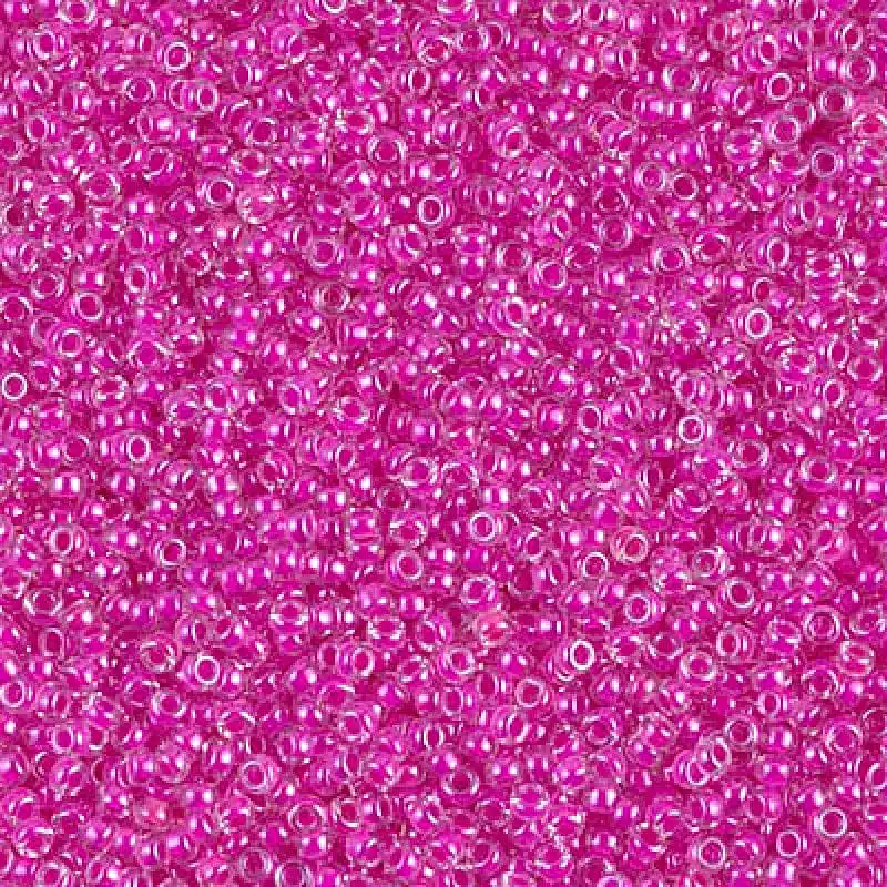 Miyuki Boncuk, MiyukiRoundBeads15/0-0209 - Fuchsia Lined Crystal