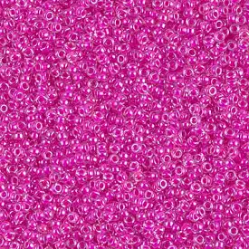 Miyuki Boncuk, MiyukiRoundBeads15/0-0209 - Fuchsia Lined Crystal