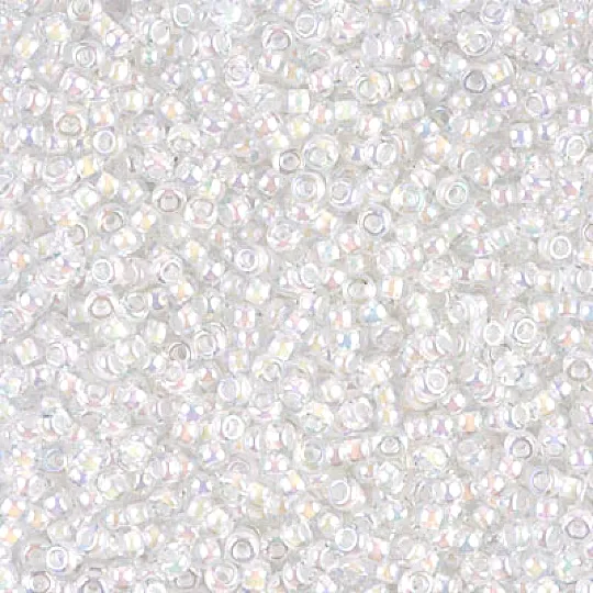 Miyuki Boncuk, MiyukiRoundBeads15/0-0284 White Lined Crystal AB