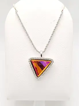 Mystifying Triangle Iridescent Topaz Necklace