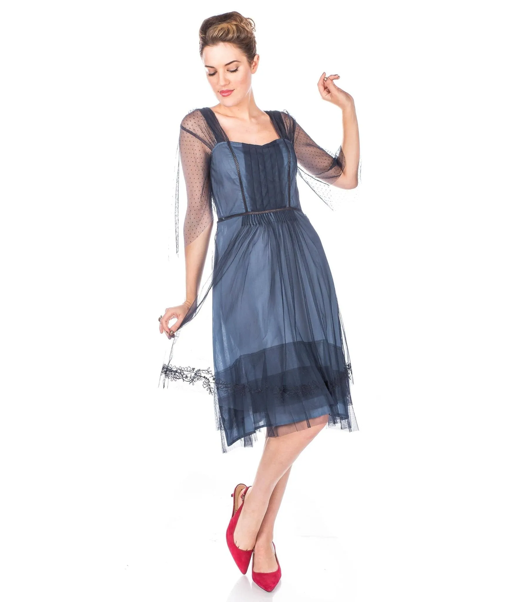 Nataya 1920s Indigo Vintage Style Flapper Dress