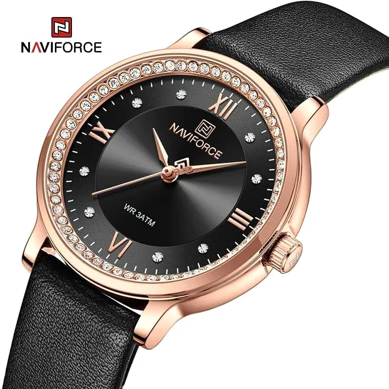 Naviforce Ladies Leather Strap Watch