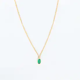 Oval Emerald Wisp Necklace