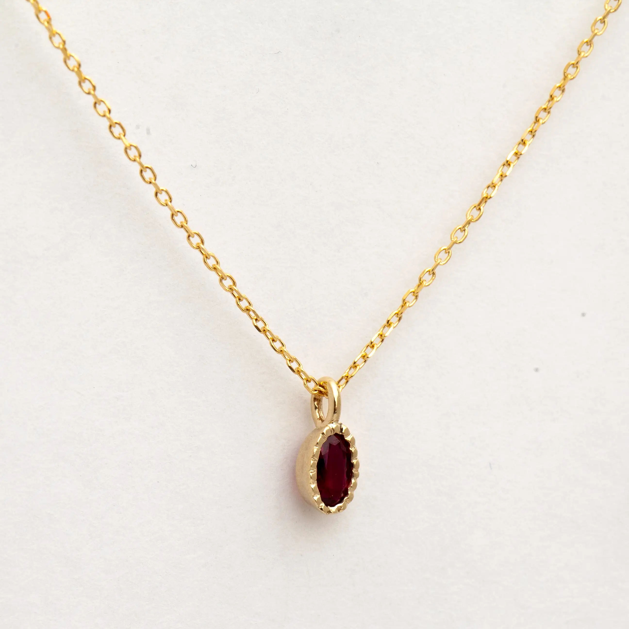 Oval Ruby Wisp Necklace