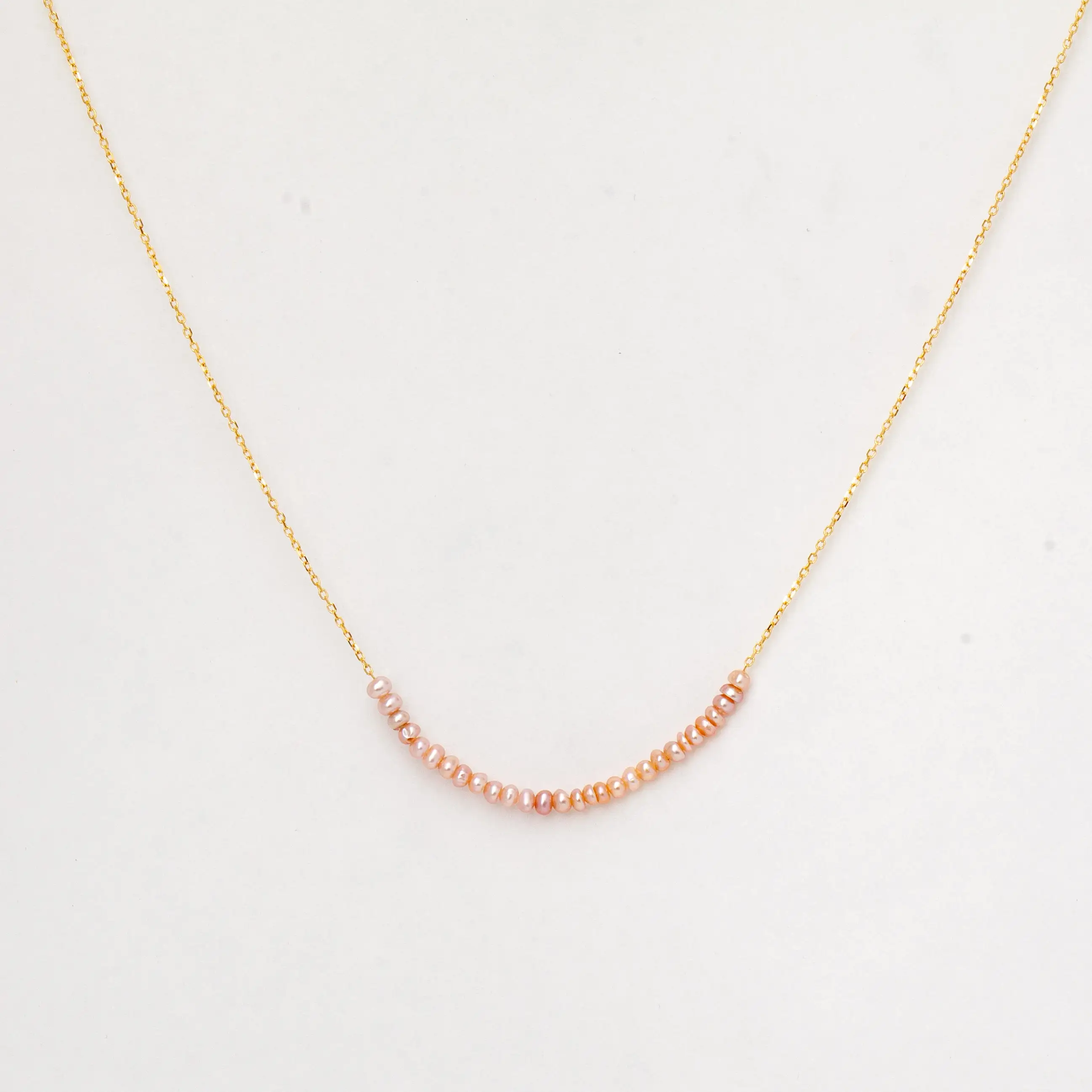 Pink Pearl Arc Necklace