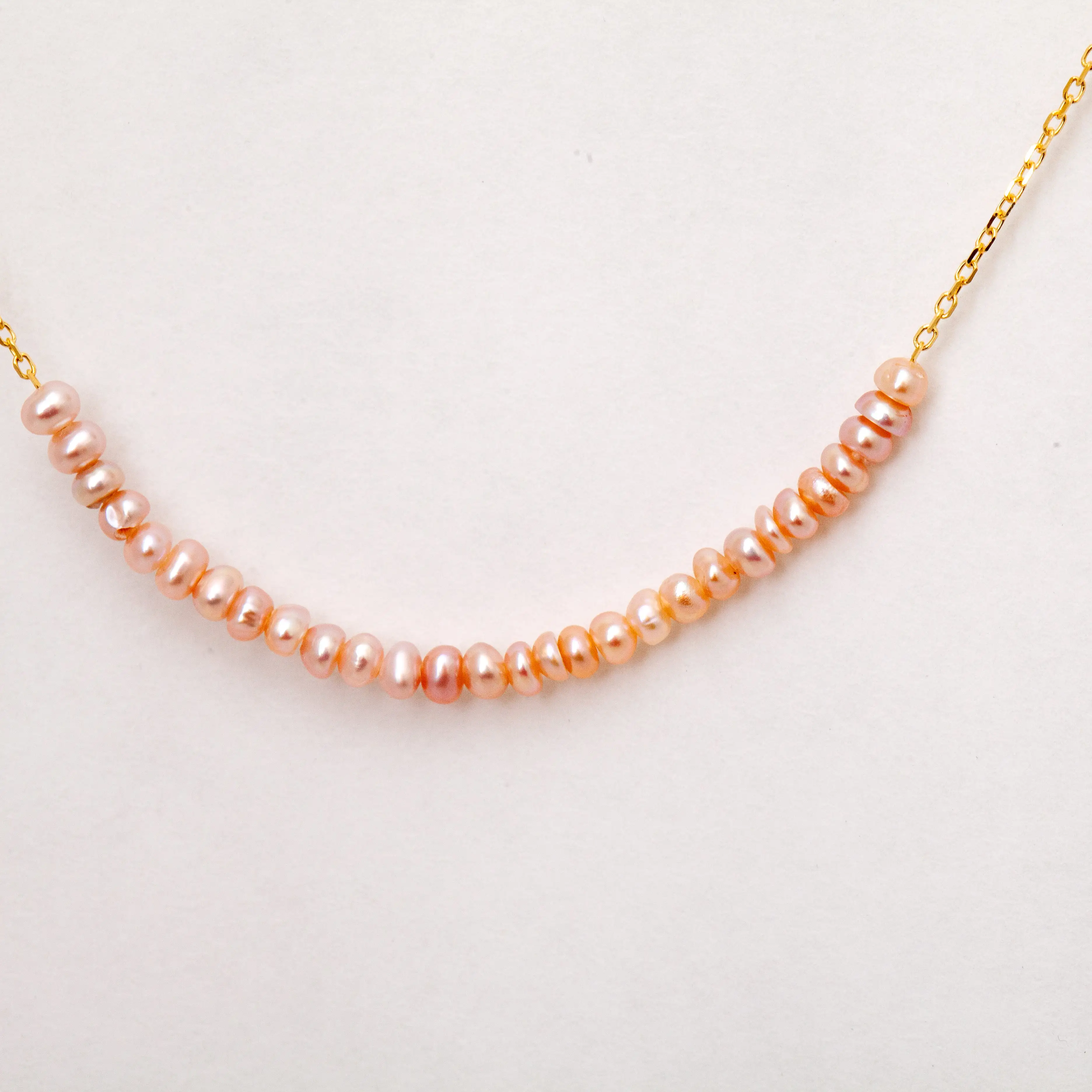 Pink Pearl Arc Necklace