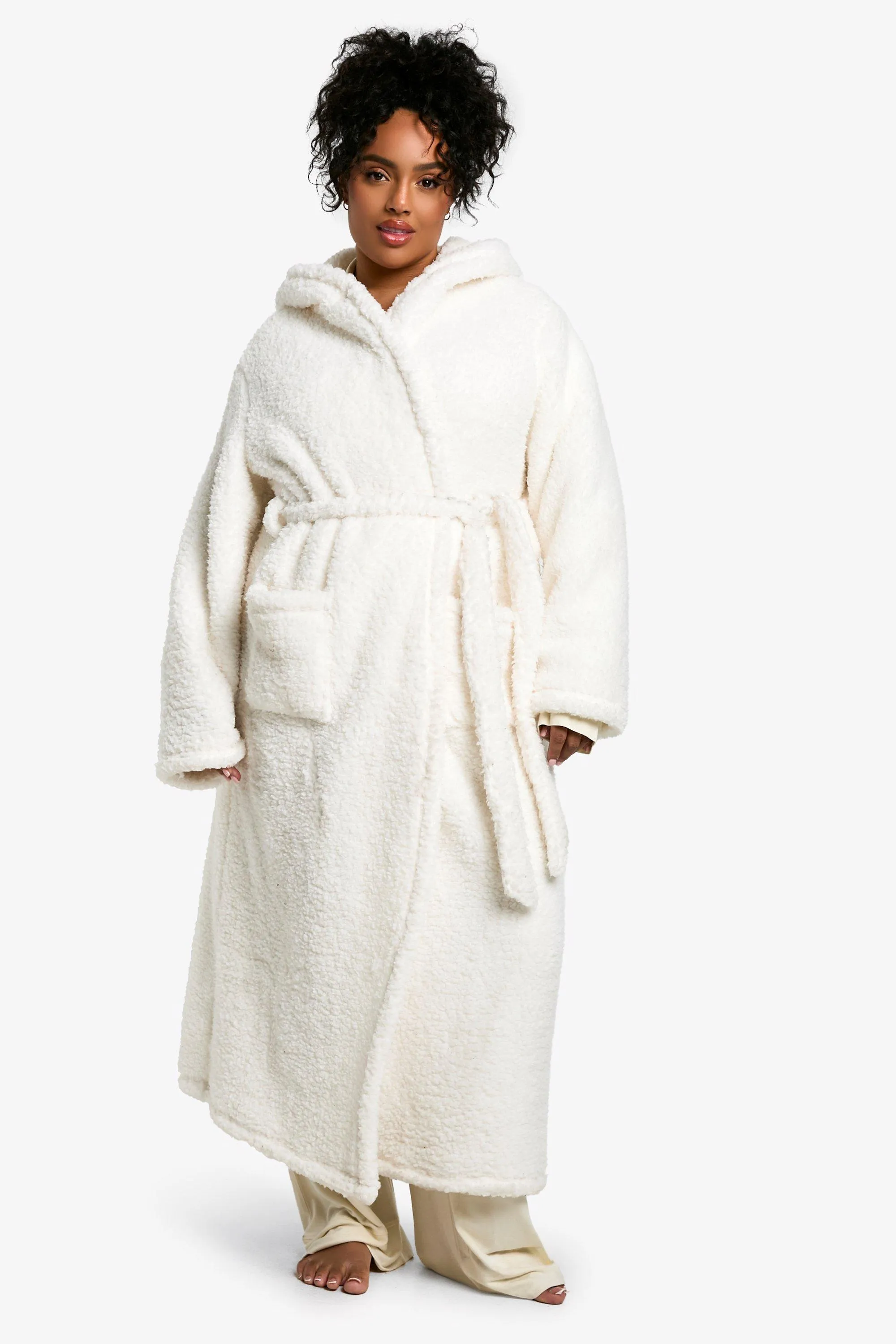 Plus Fluffy Fleece Dressing Gown