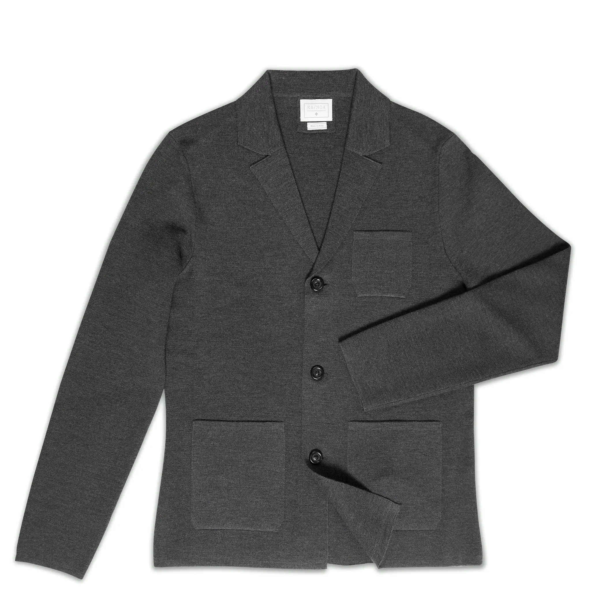 Polen Knitted blazer punto Milano (dark grey melange)