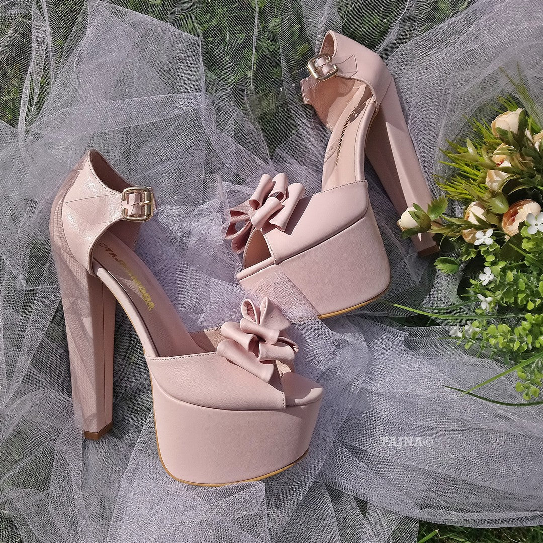 Powder Ribbon High Heel Platforms