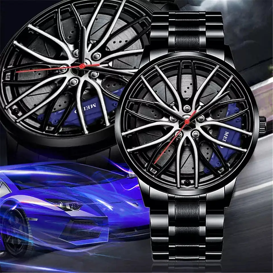 Racing Sport Car Wheel Rim Watch W3004