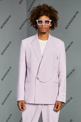 Relaxed Fit Suit Jacket With Chain