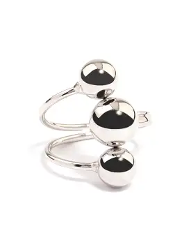 Rhodium Plated Ball Ring