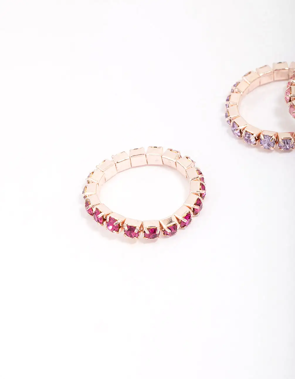 Rose Gold Bling Stretch Ring 3-Pack