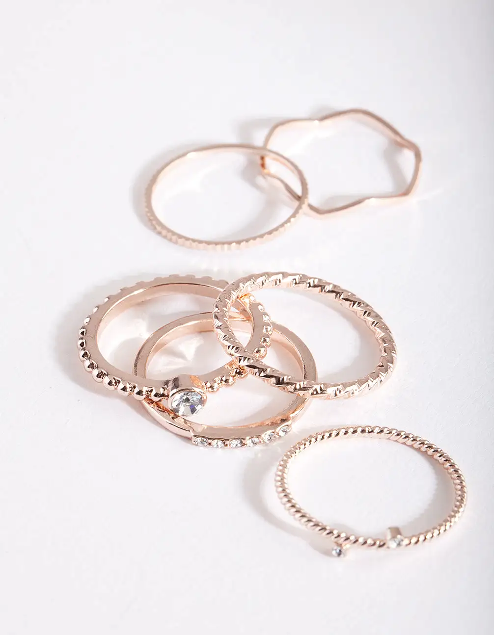 Rose Gold Diamante Band 6-Pack