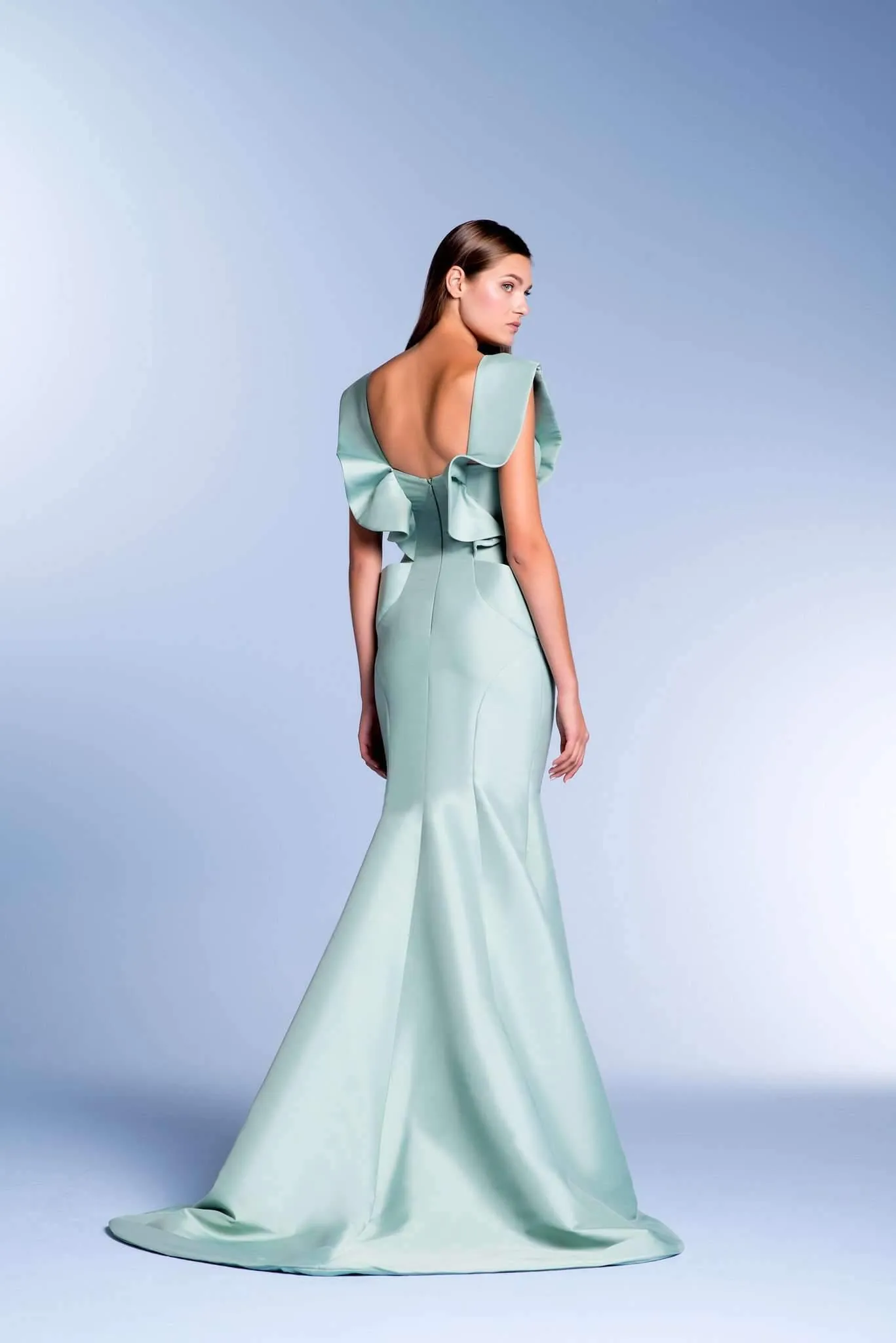 Ruffled Mermaid Gown