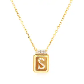 S All-Gold Signet Necklace