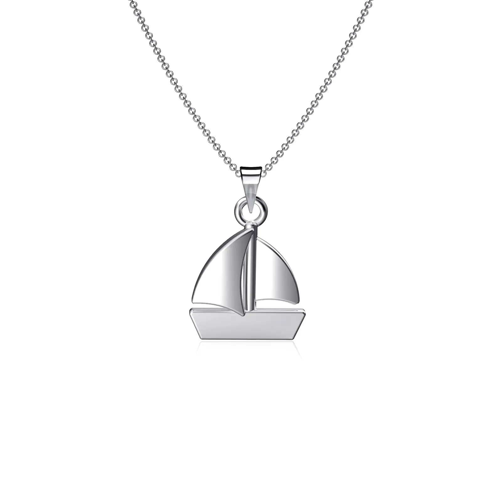 Sail Boat Pendant Necklace - Silver