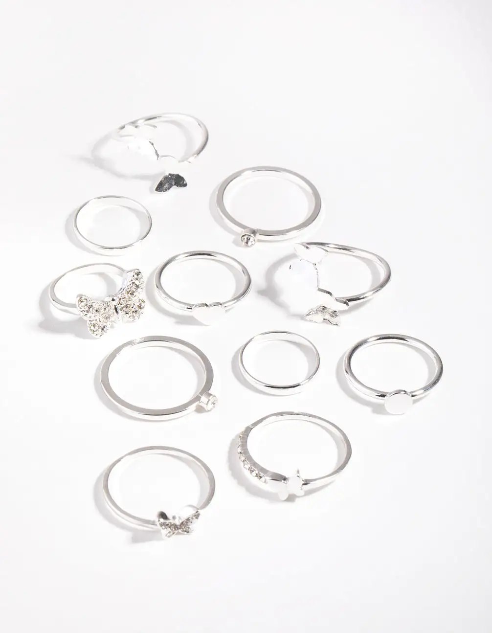 Silver Butterfly Wrap Rings