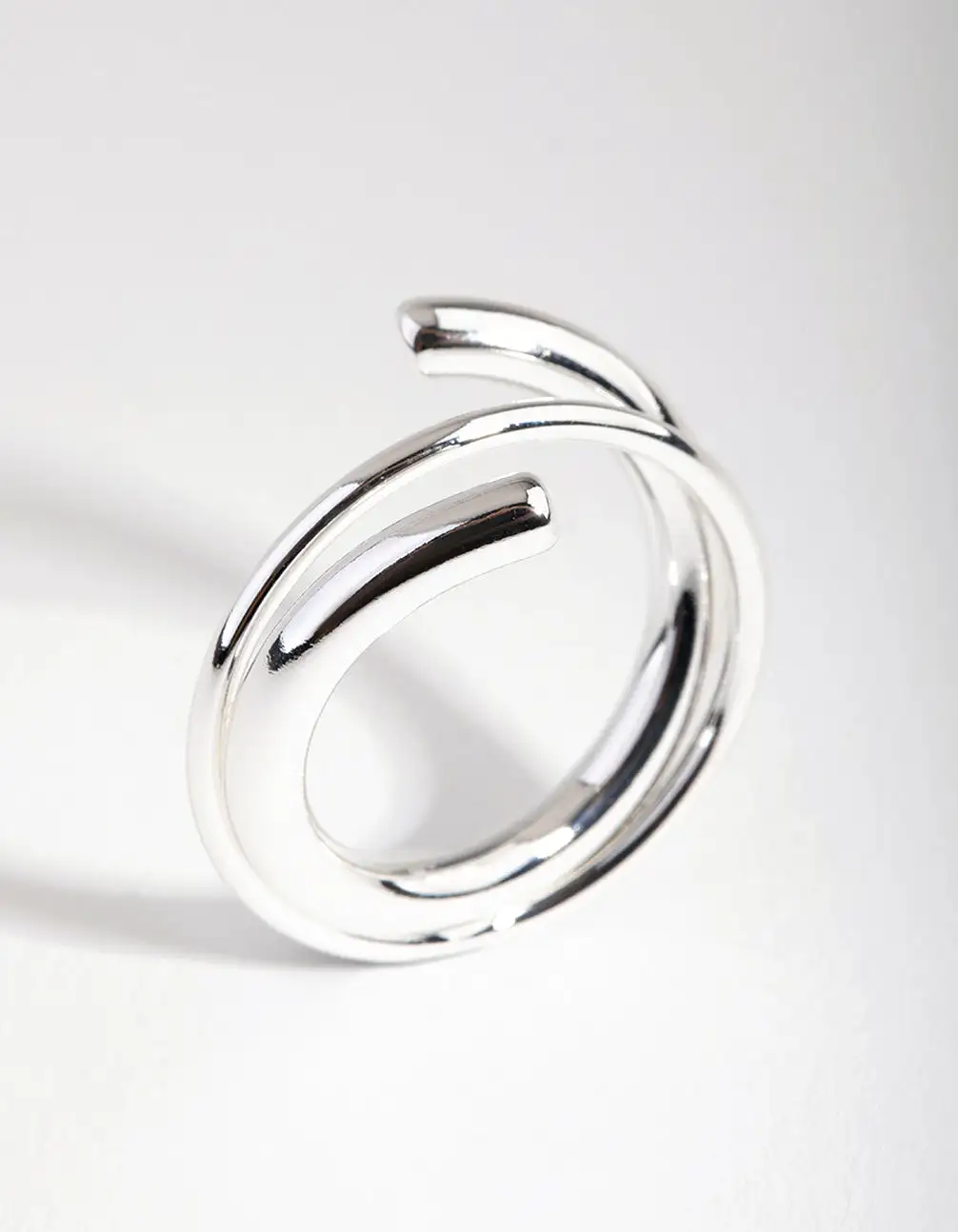 Silver Crossover Band Ring