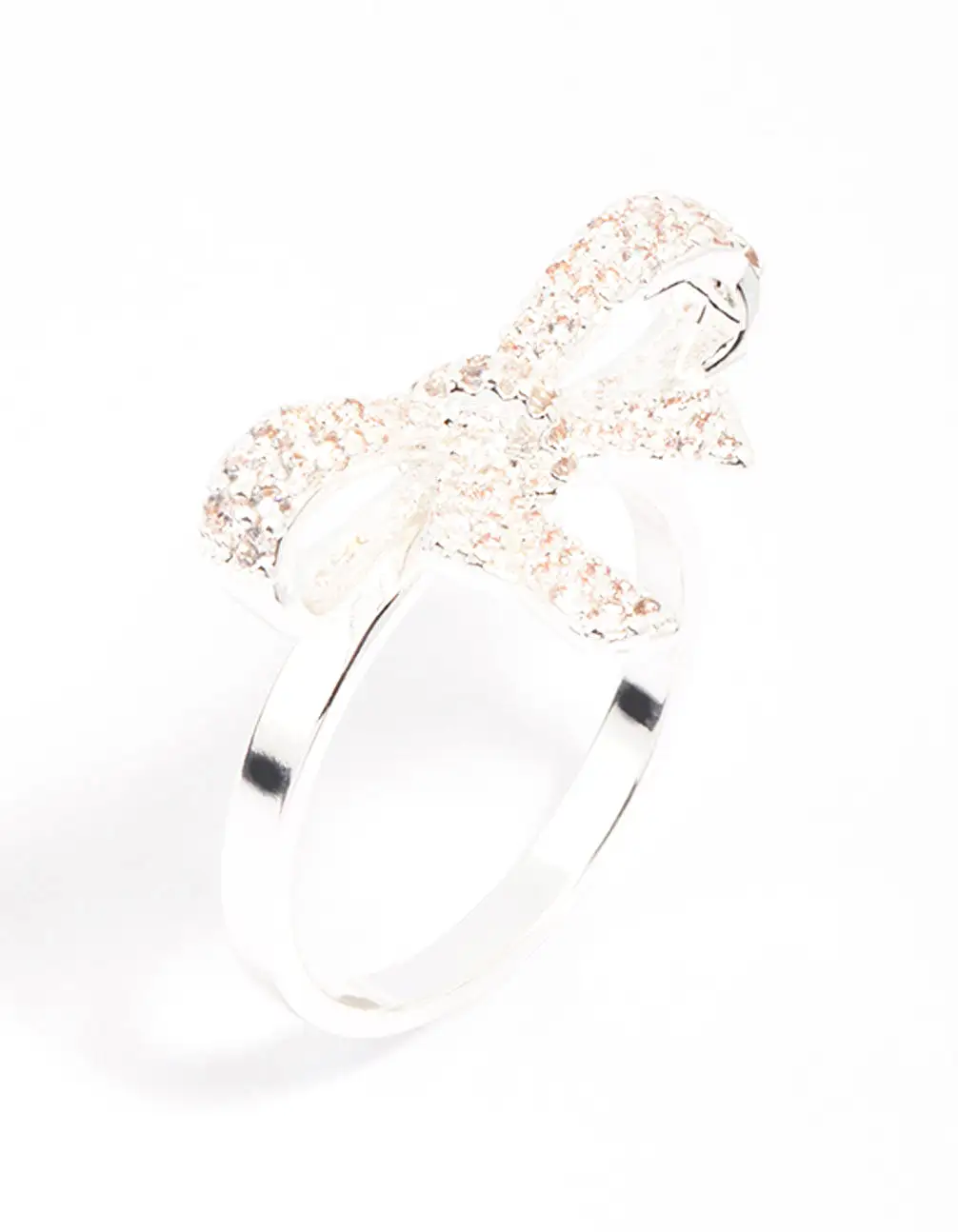 Silver Cubic Zirconia Bow Ring