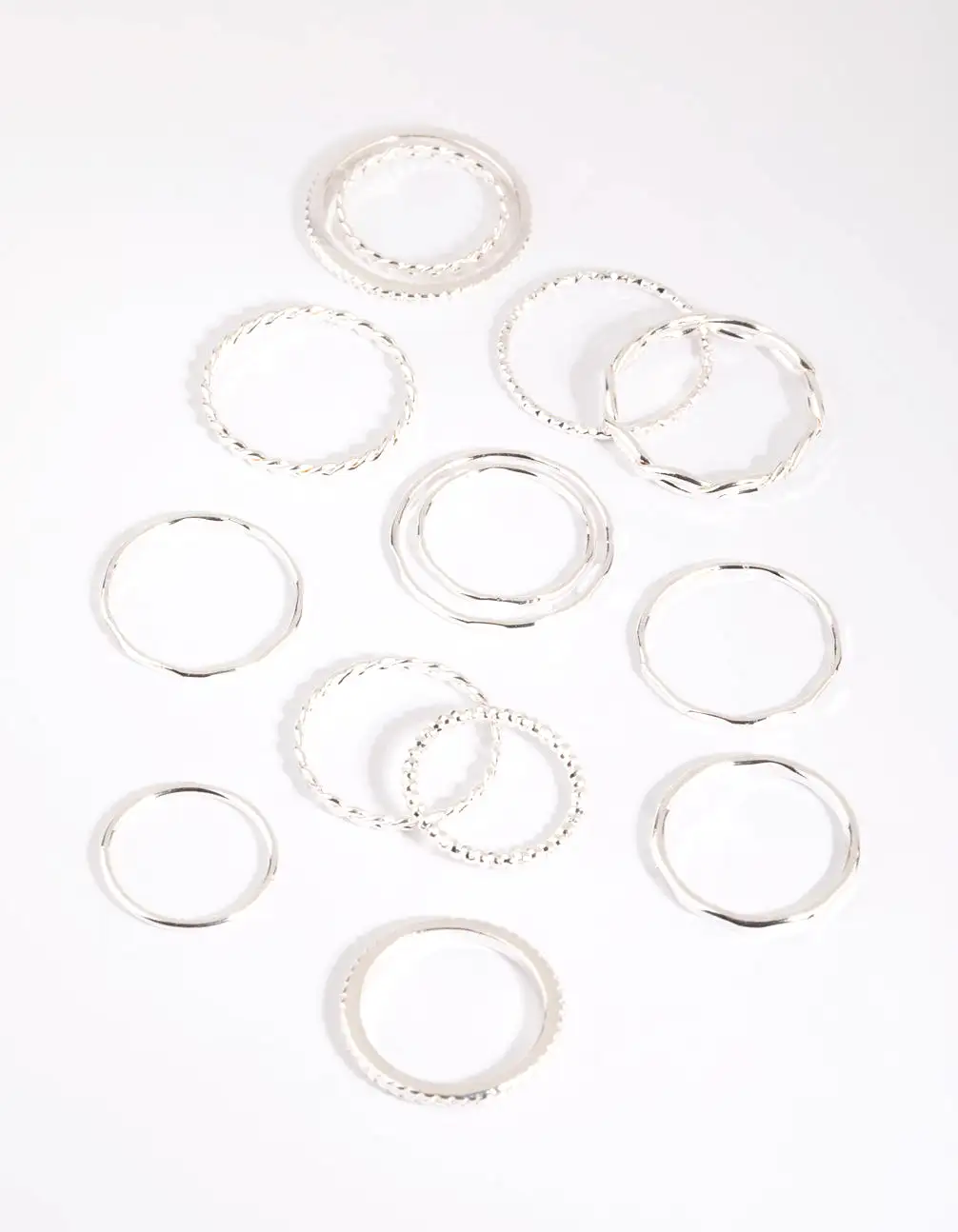 Silver Mixed Band Ring Pack