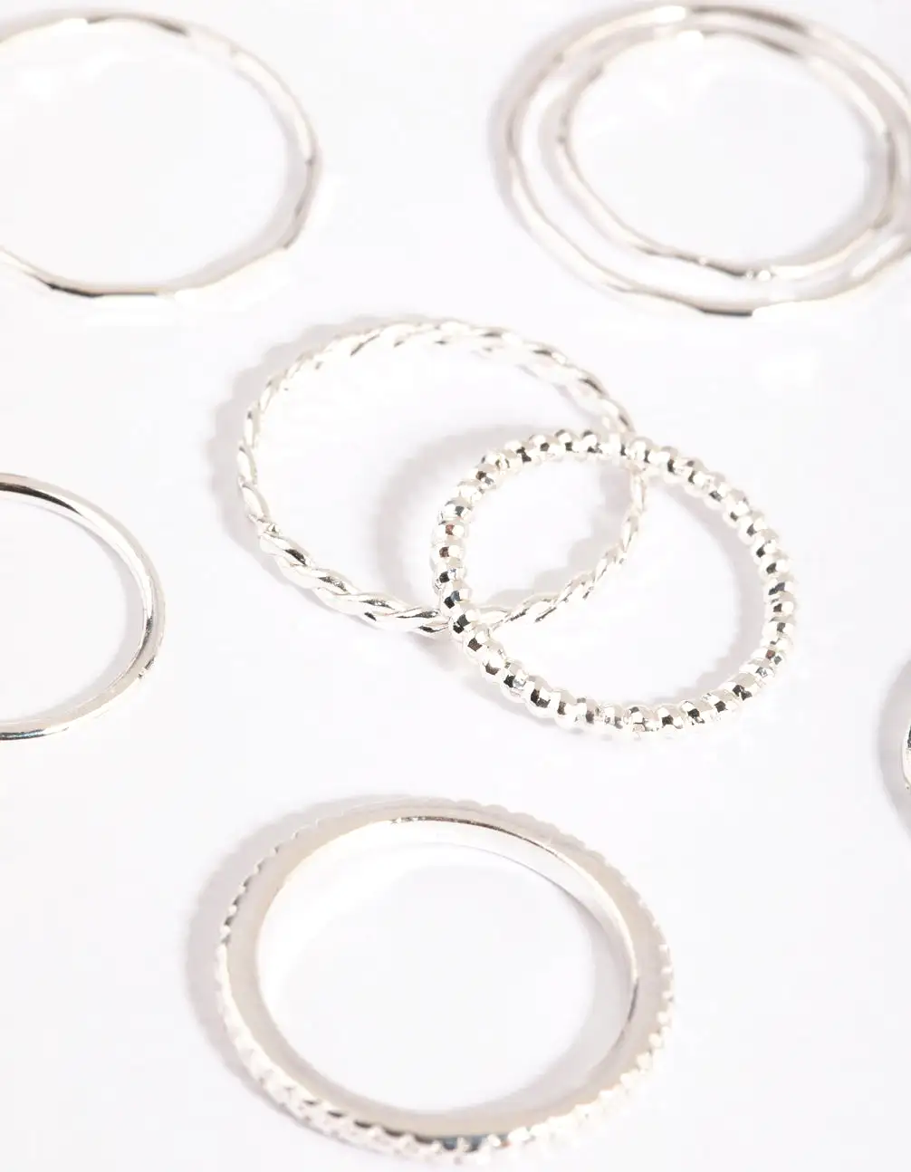 Silver Mixed Band Ring Pack