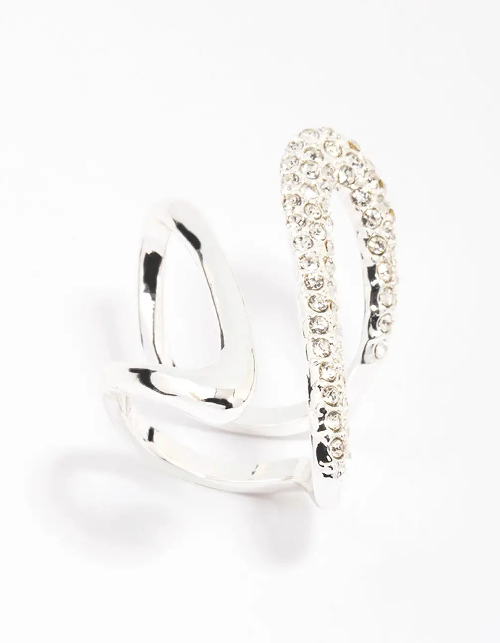 Silver Plated Bling Split Ring