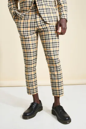 Skinny Neon Check Cropped Suit Pants